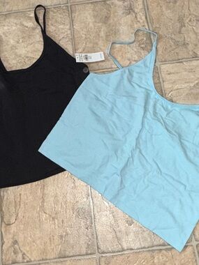 2-Pack American Eagle Cami Tank Tops XL Tall Black Blue